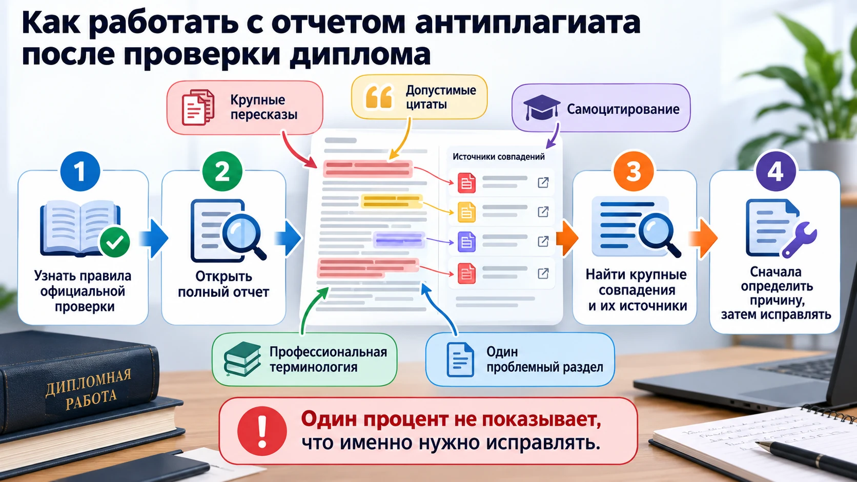 Схема анализа полного отчета антиплагиата