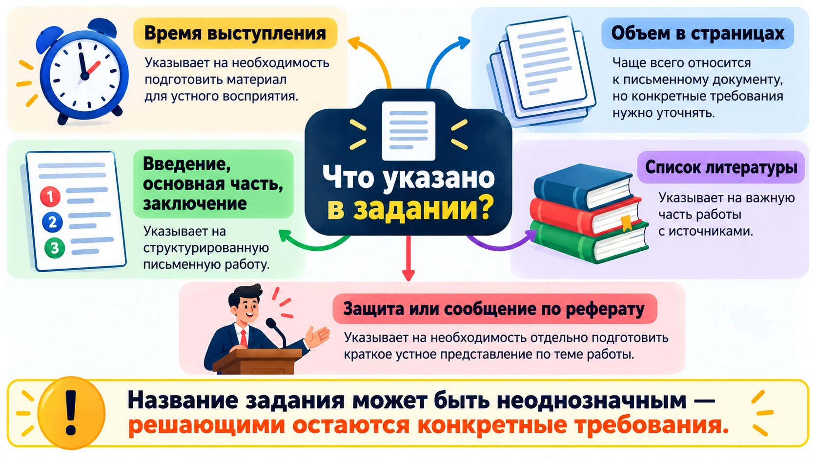 Чек-лист признаков сообщения, реферата и защиты