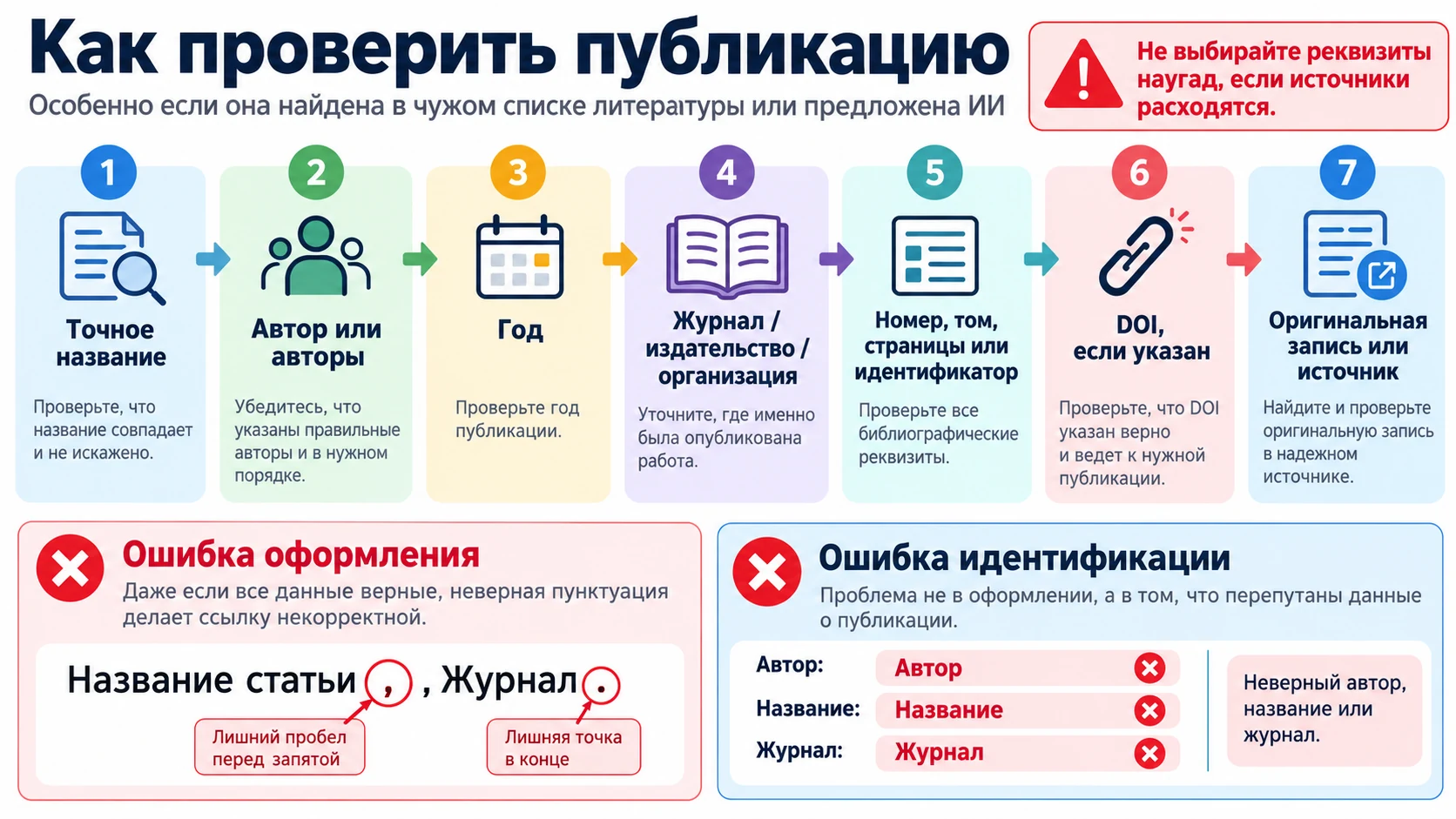 Последовательность проверки библиографической записи