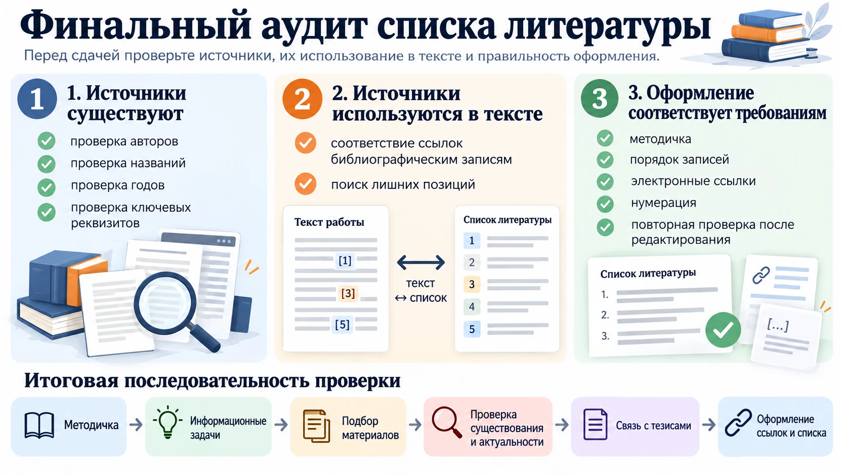 Схема финальной проверки библиографии перед сдачей