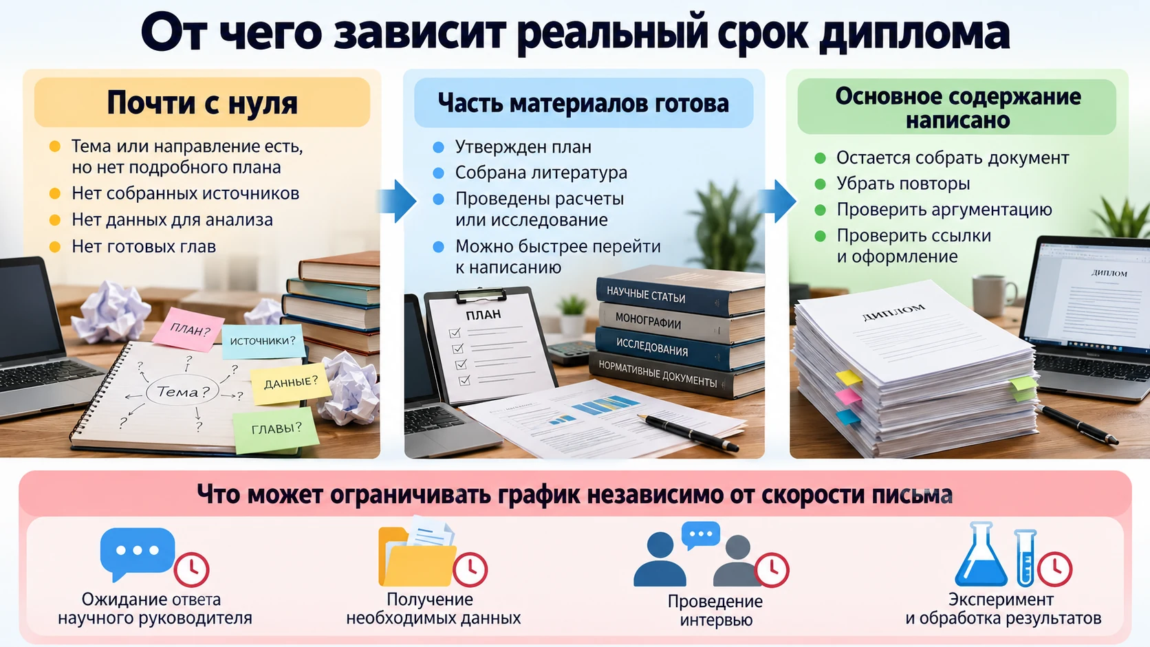 Три состояния готовности диплома и факторы, которые нельзя ускорить письмом