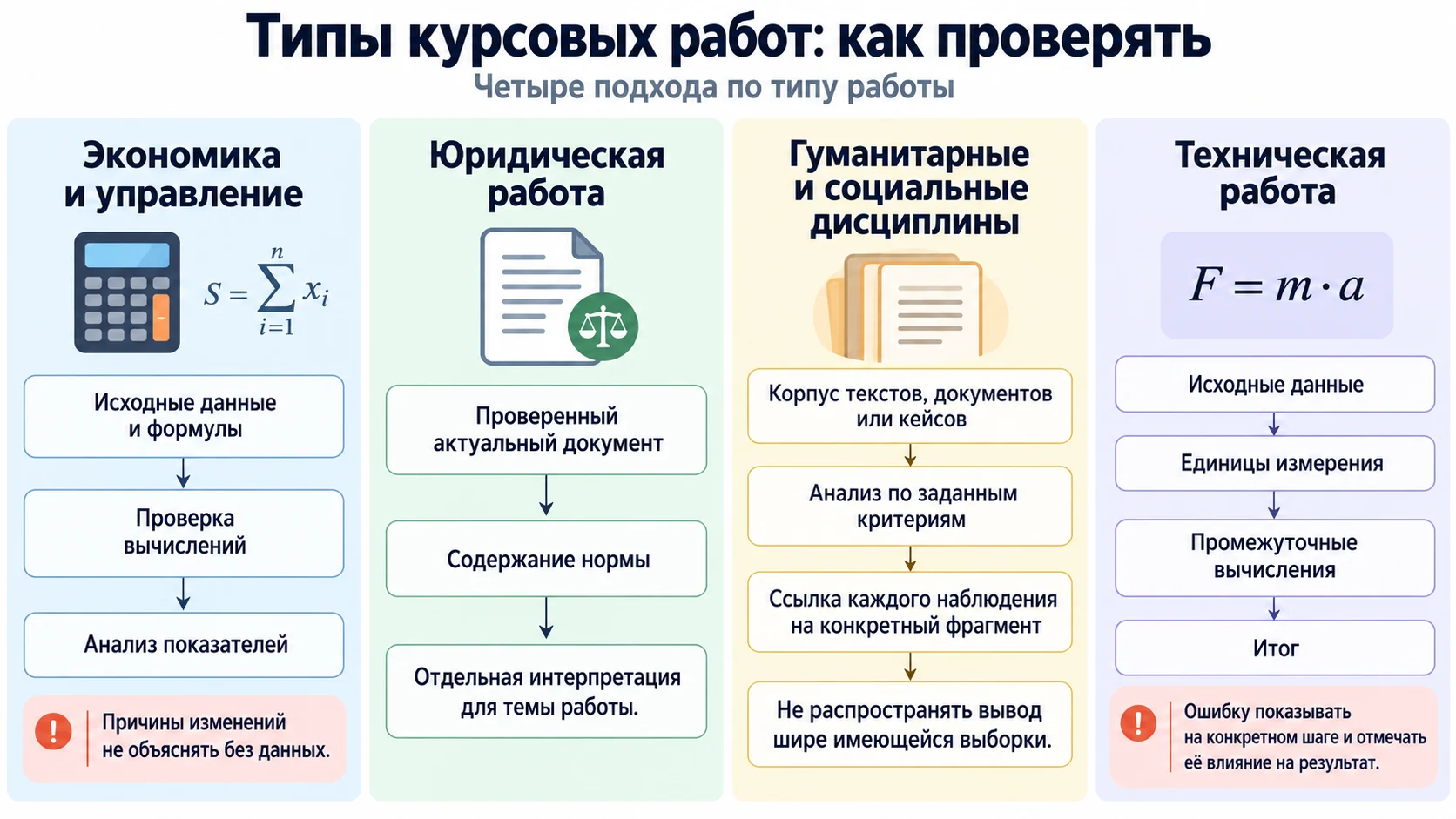 Сравнение подходов к практической части в разных дисциплинах