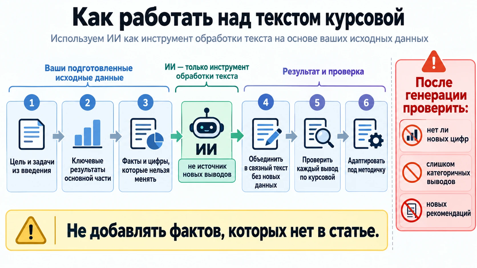 Последовательность использования ИИ для подготовки заключения без новых данных
