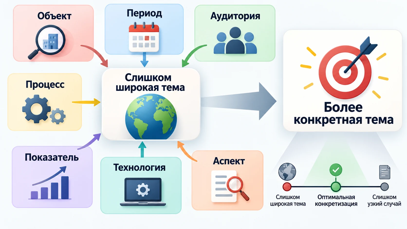 Параметры, по которым можно сузить тему дипломной работы
