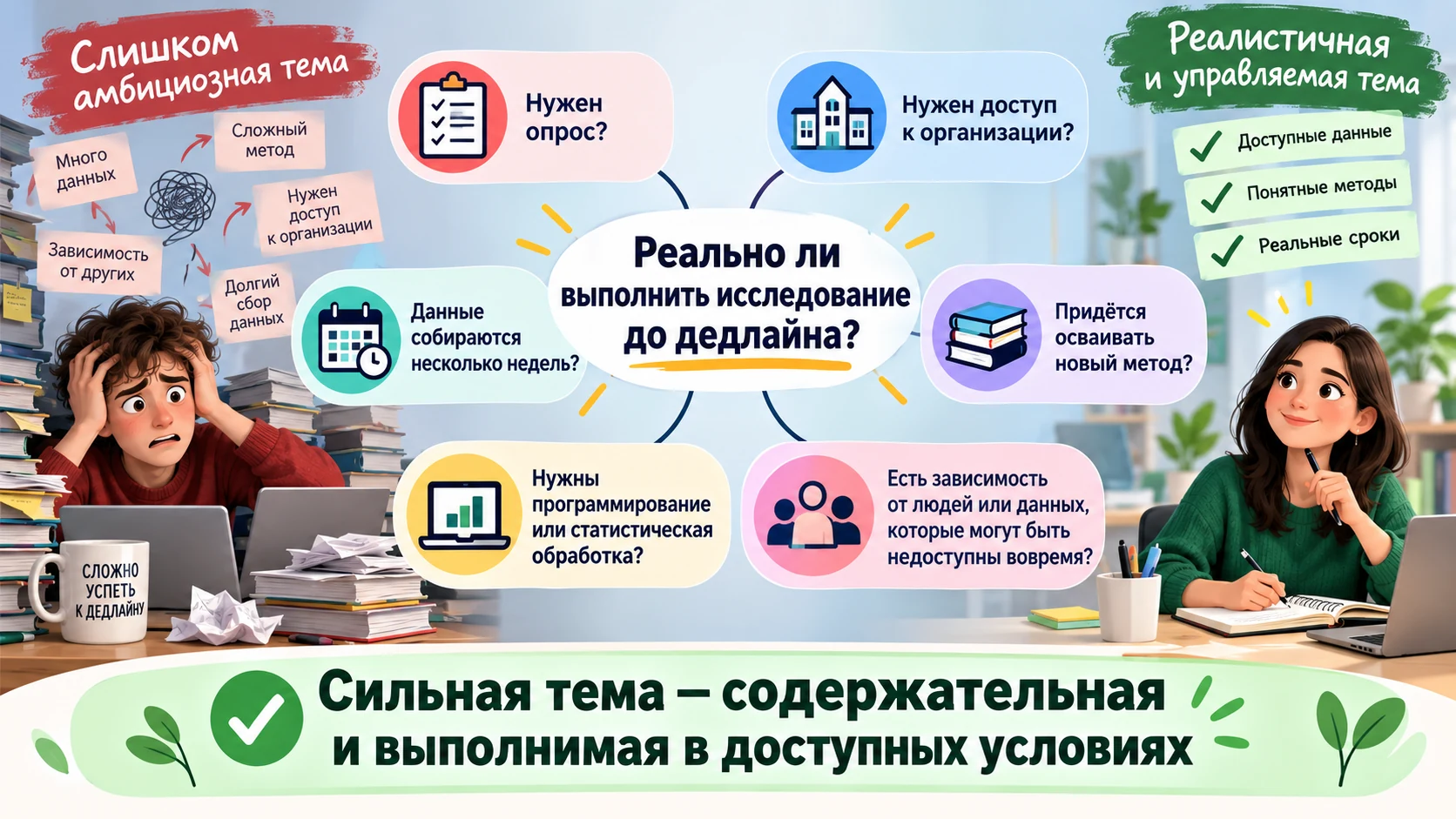 Проверка реалистичности темы по ресурсам и срокам