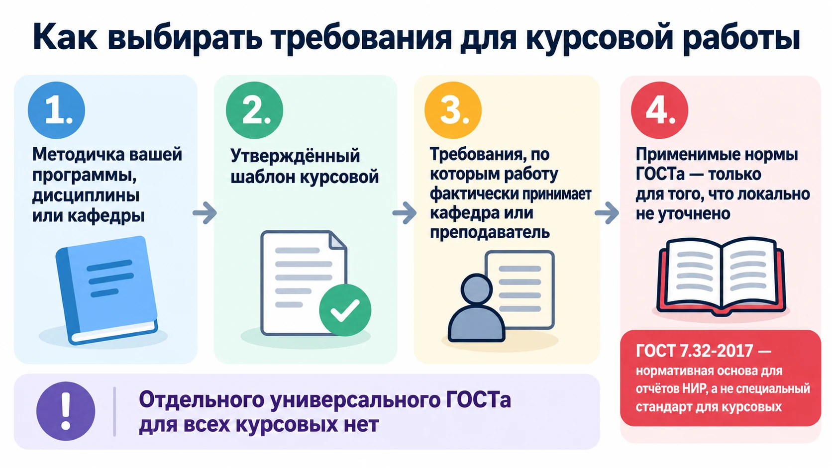 Схема приоритета методички, шаблона и ГОСТа