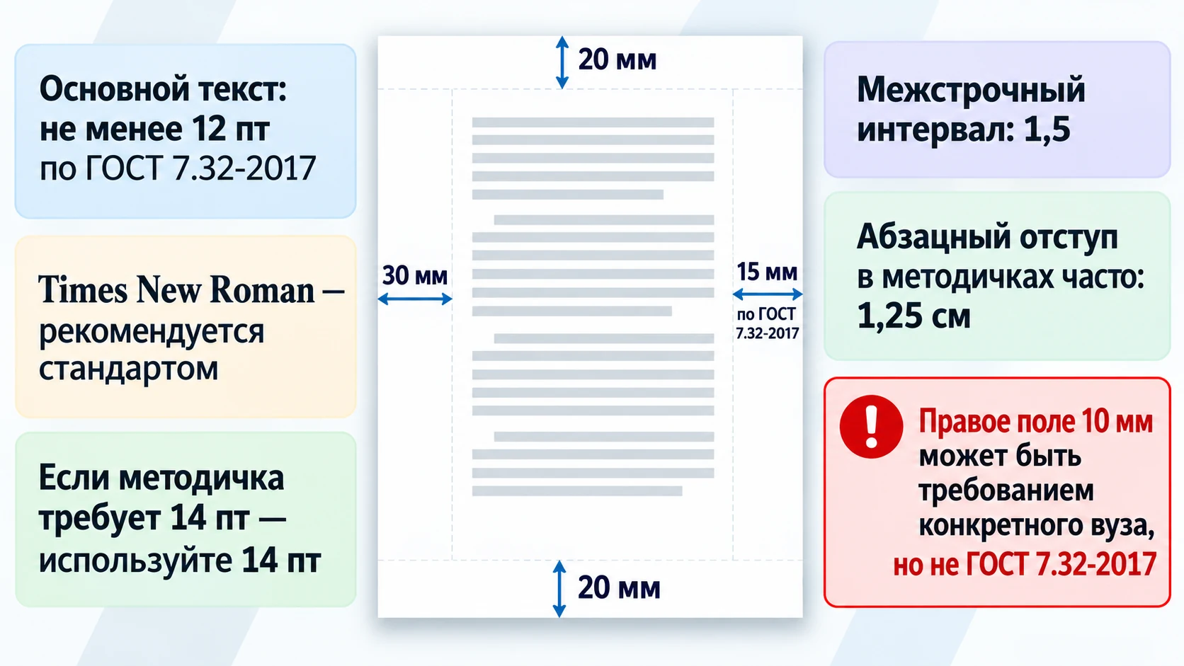 Шрифт, интервал, абзац и поля по статье