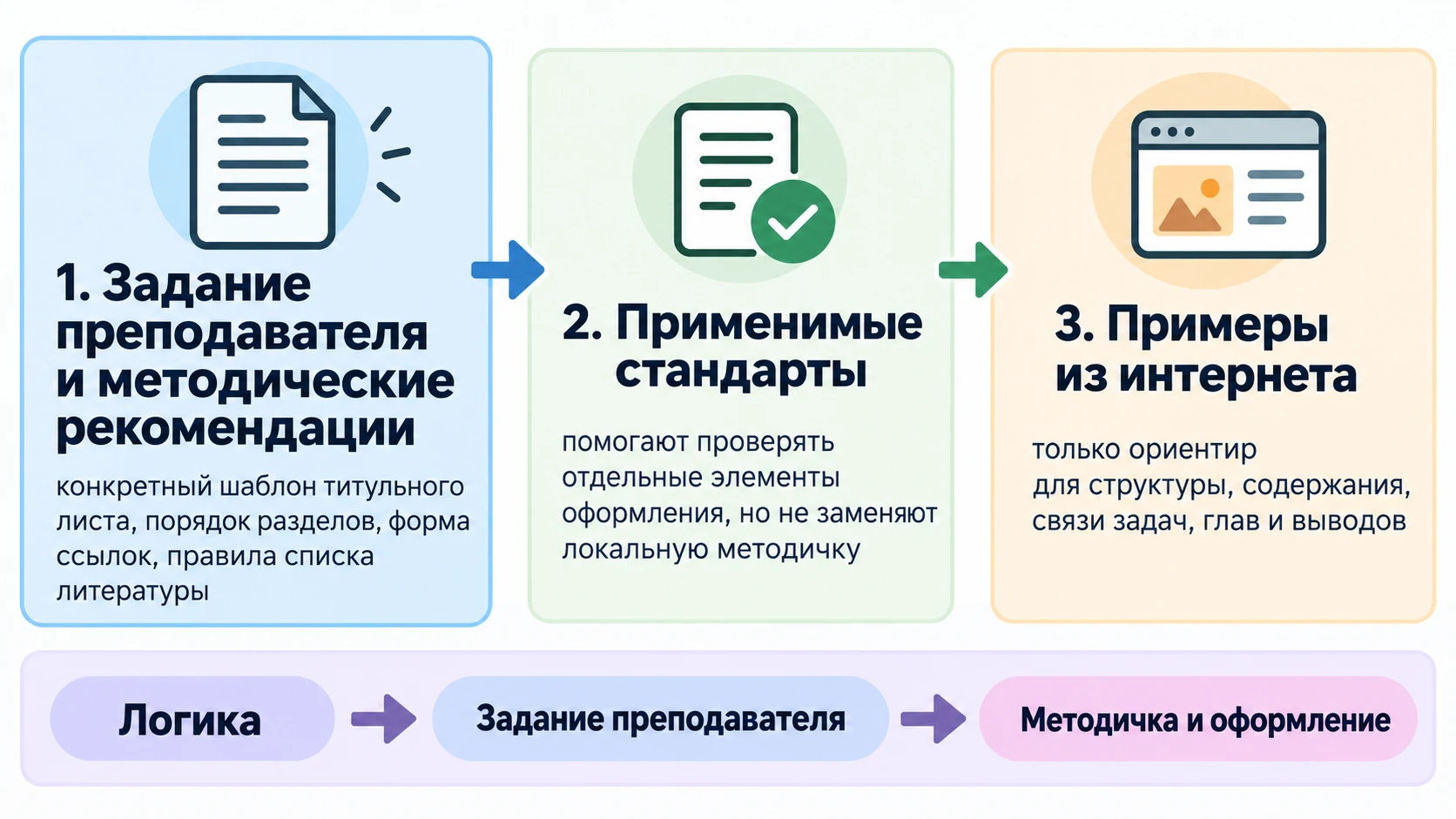 Три уровня требований к образцу курсовой работы