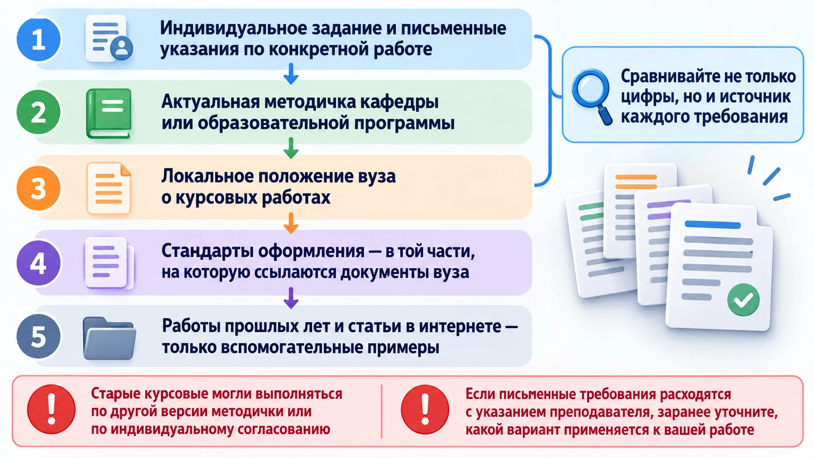 Порядок проверки источников требований к объёму курсовой