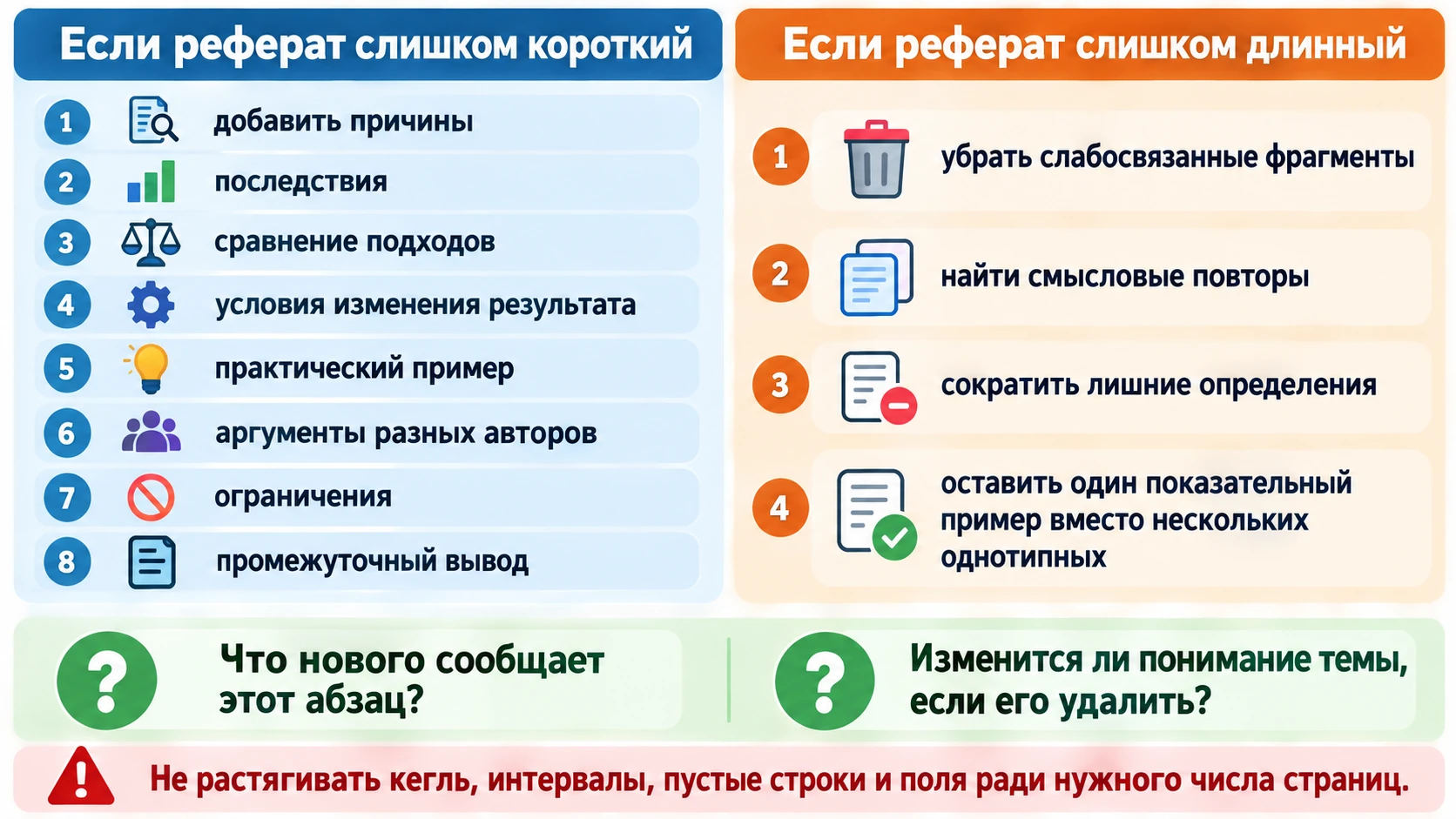 Как увеличить или сократить реферат по смыслу